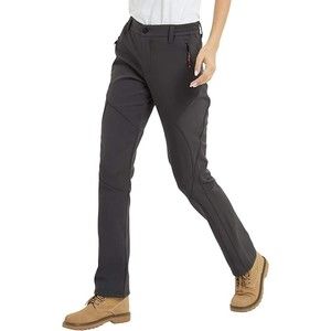 JOMLUN Women's Softshell Fleece Lined Hiking Insulated Outdoor Ski Pants XS